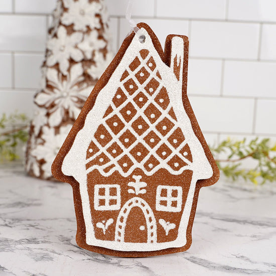 Glitter Gingerbread House Ornaments - Christmas Place