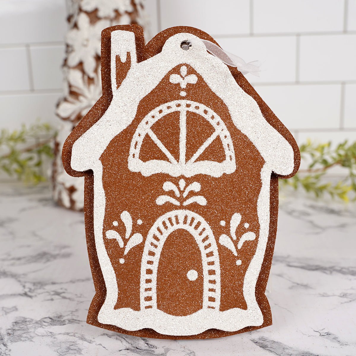 Glitter Gingerbread House Ornaments - Christmas Place