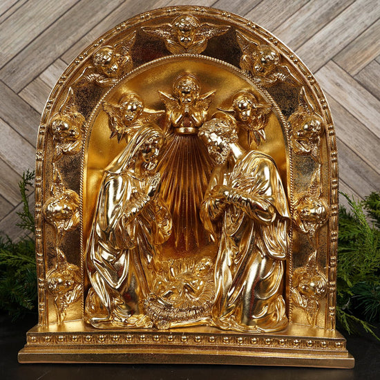 Antique Gold Platinum Nativity - Christmas Place