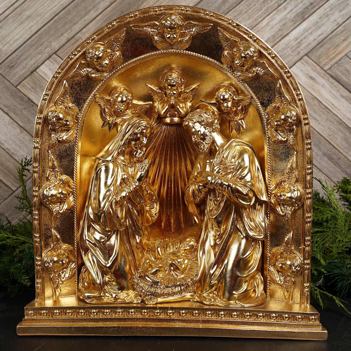 Antique Gold Platinum Nativity - Christmas Place