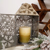 Platinum Snowflake Lantern With Candle