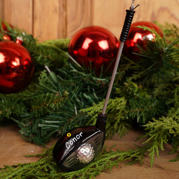 Free Personalization Glass Golf Club Christmas Ornament - Christmas Place
