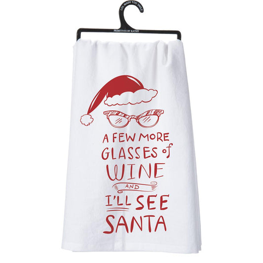 See Santa Dish Towel
