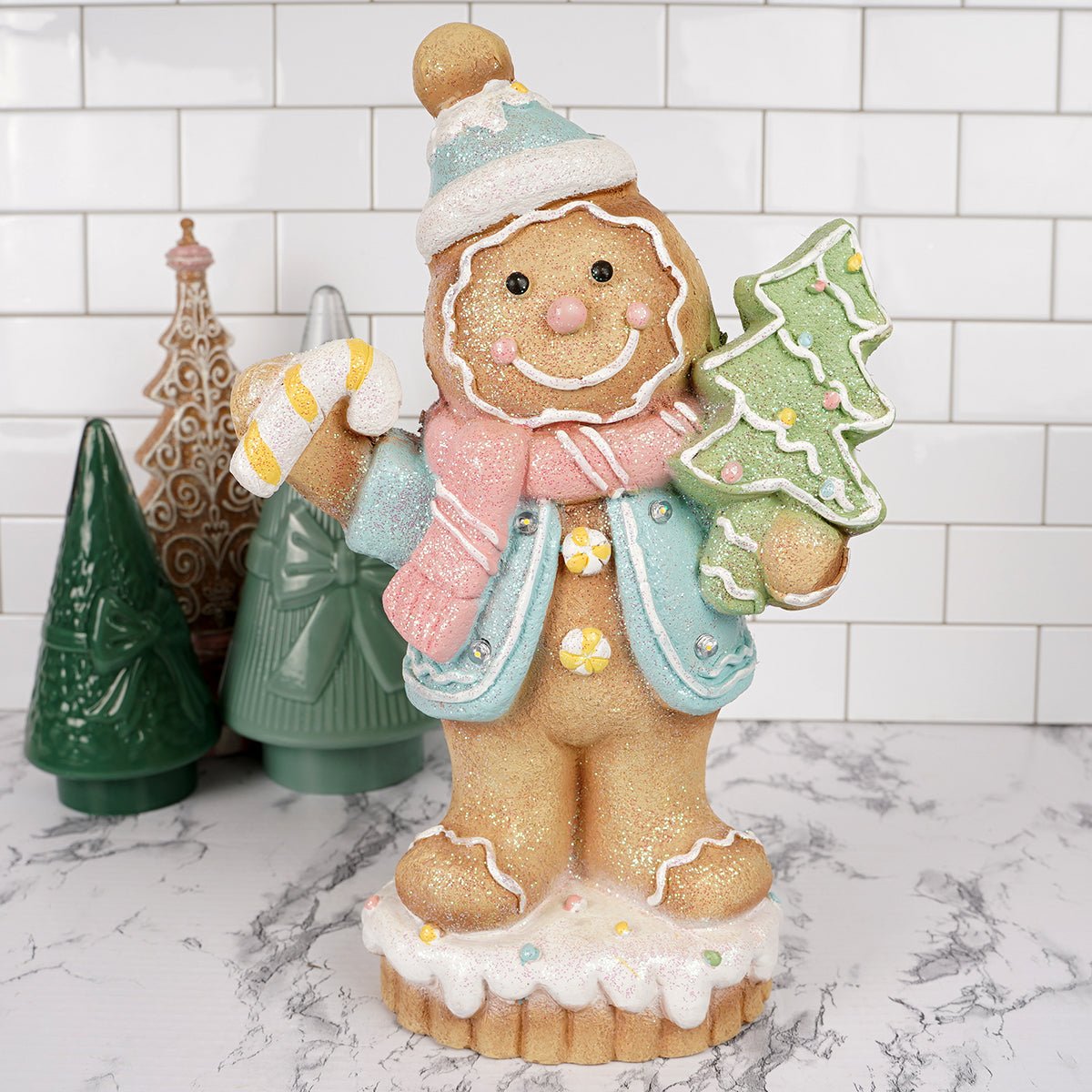 LED Pastel Gingerbread Man - Christmas Place