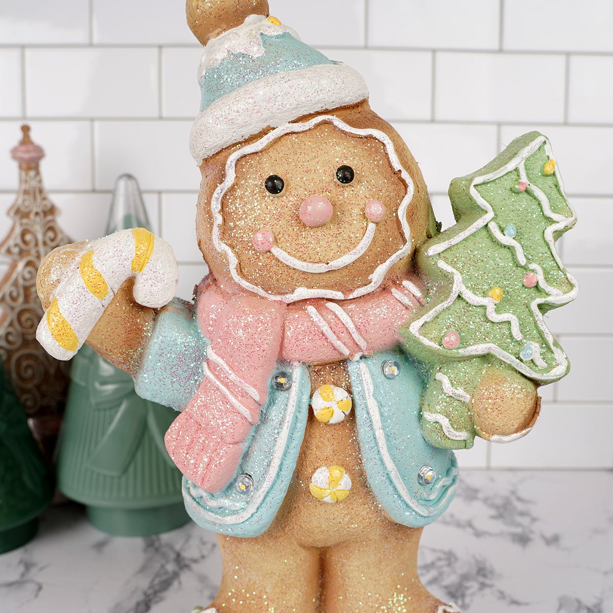 LED Pastel Gingerbread Man - Christmas Place