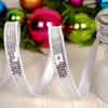 Silver Sequin Wired Edge Ribbon - Christmas Place