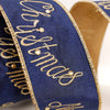 Navy Gold Jewel Merry Christmas Ribbon - Christmas Place