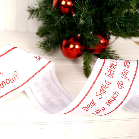 White Red Dear Santa Ribbon - Christmas Place