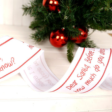 White Red Dear Santa Ribbon - Christmas Place