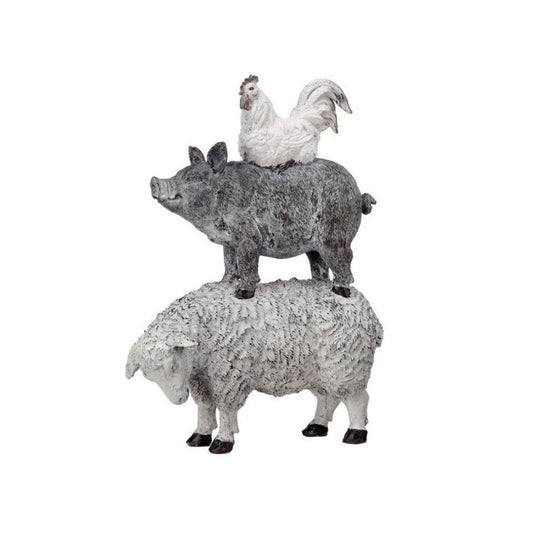 10In Grey White Animal Stack