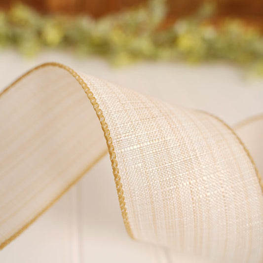 2.5Inch Ivory Linen - Christmas Place