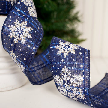 2.5IN BLUE WHITE SNOWFLAKE (10) - Christmas Place