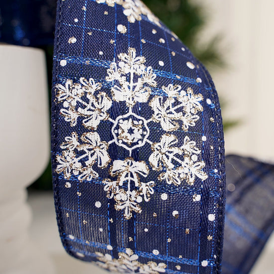 2.5IN BLUE WHITE SNOWFLAKE (10) - Christmas Place