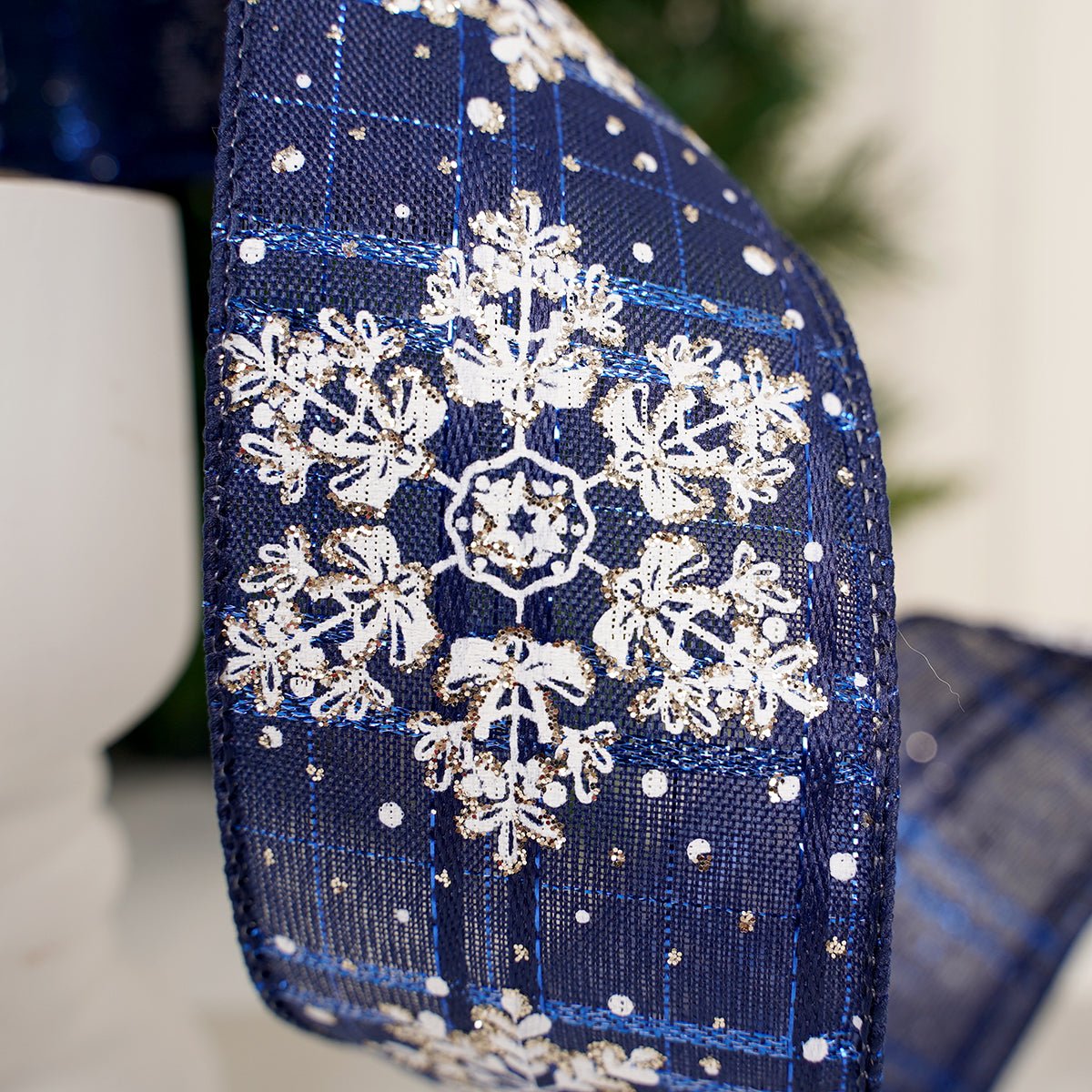 2.5IN BLUE WHITE SNOWFLAKE (10) - Christmas Place