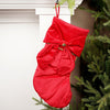 Bright Red Christmas Stocking with Bow - Christmas Place