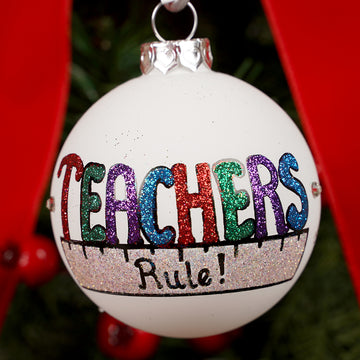 Teachers Rule Christmas Ornament