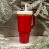 Glass Red Tumbler Ornament