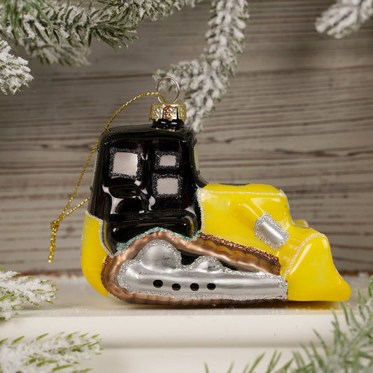 3.5Inch Glass Excavator Ornament - Christmas Place
