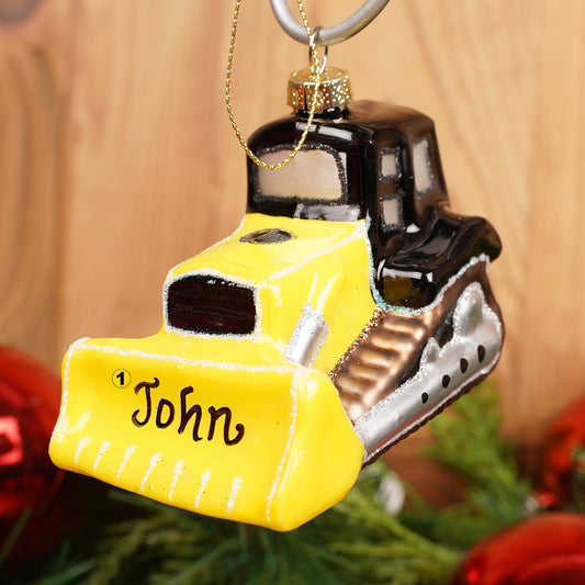 3.5Inch Glass Excavator Ornament - Christmas Place