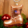 3Inch Glass Gold Boots Ornament
