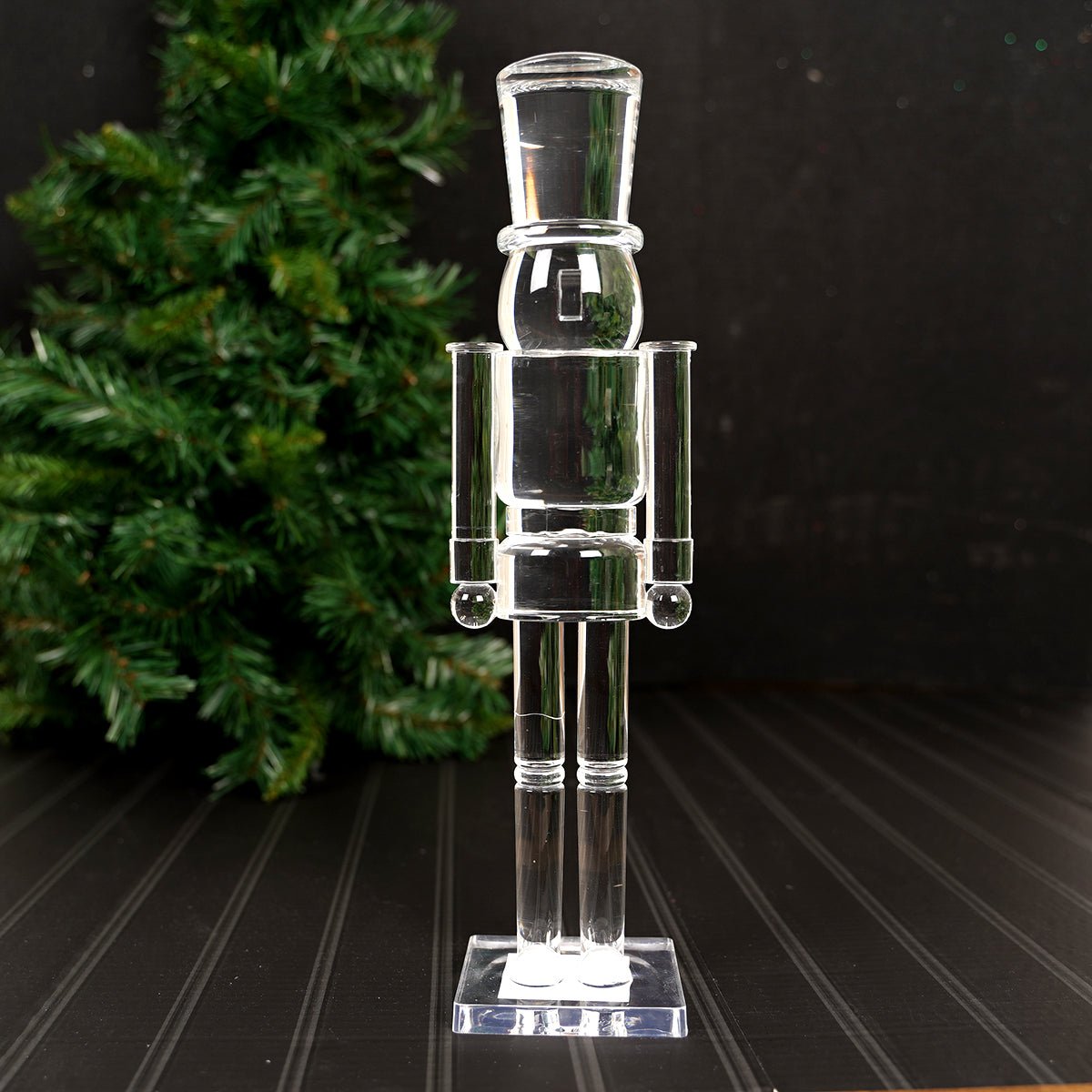 Clear Acrylic Christmas Nutcracker Figure - Christmas Place