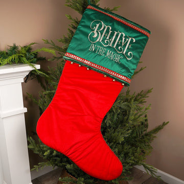 54Inch Red Believe Jumbo Stocking - Christmas Place