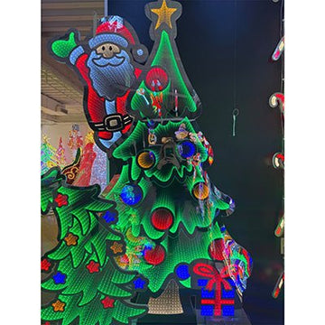 71.5IN LED INFINITY PEEKING SANTA - Christmas Place
