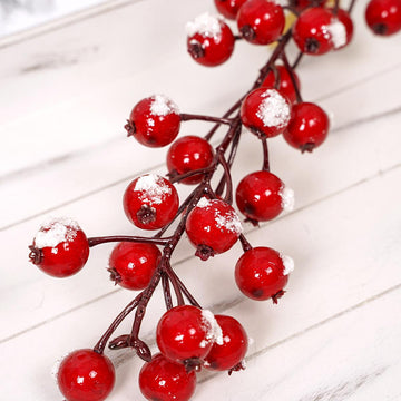 Snowy Red Crabapple Stem