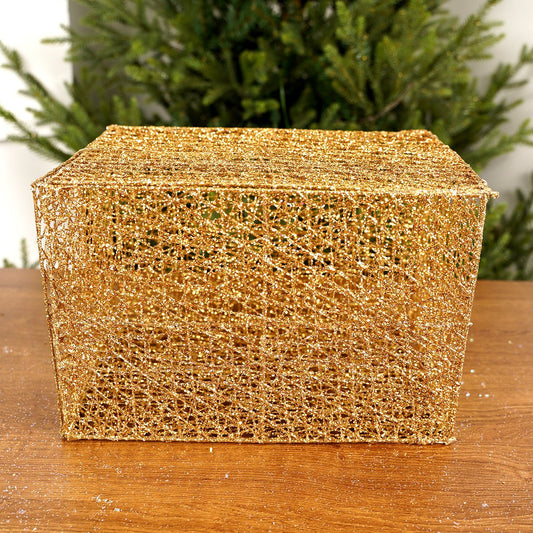 8x8x12Inch Gold Mesh Box - Christmas Place