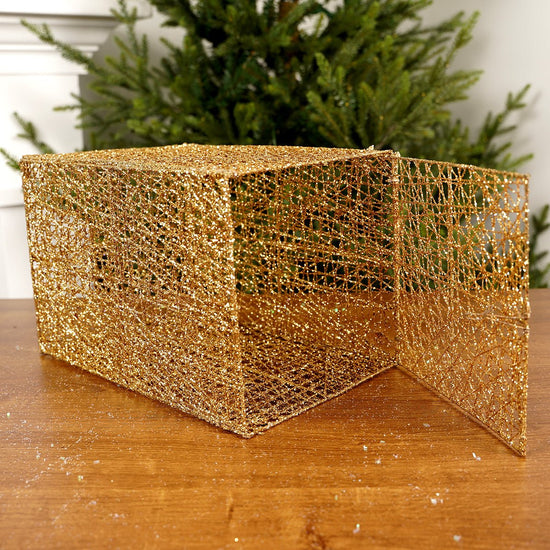 8x8x12Inch Gold Mesh Box - Christmas Place