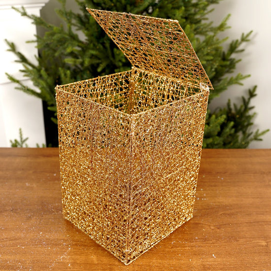 8x8x12Inch Gold Mesh Box - Christmas Place