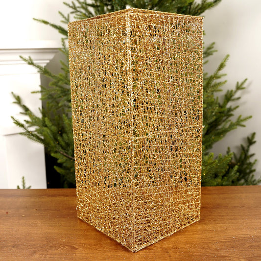 18x8x8Inch Gold Mesh Box - Christmas Place