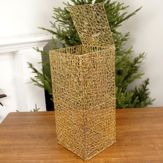 18x8x8Inch Gold Mesh Box - Christmas Place