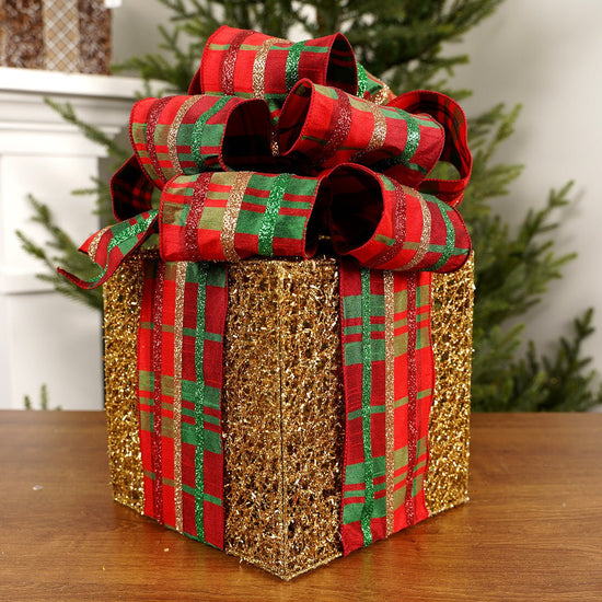8x8x8Inch Gold Mesh Box - Christmas Place