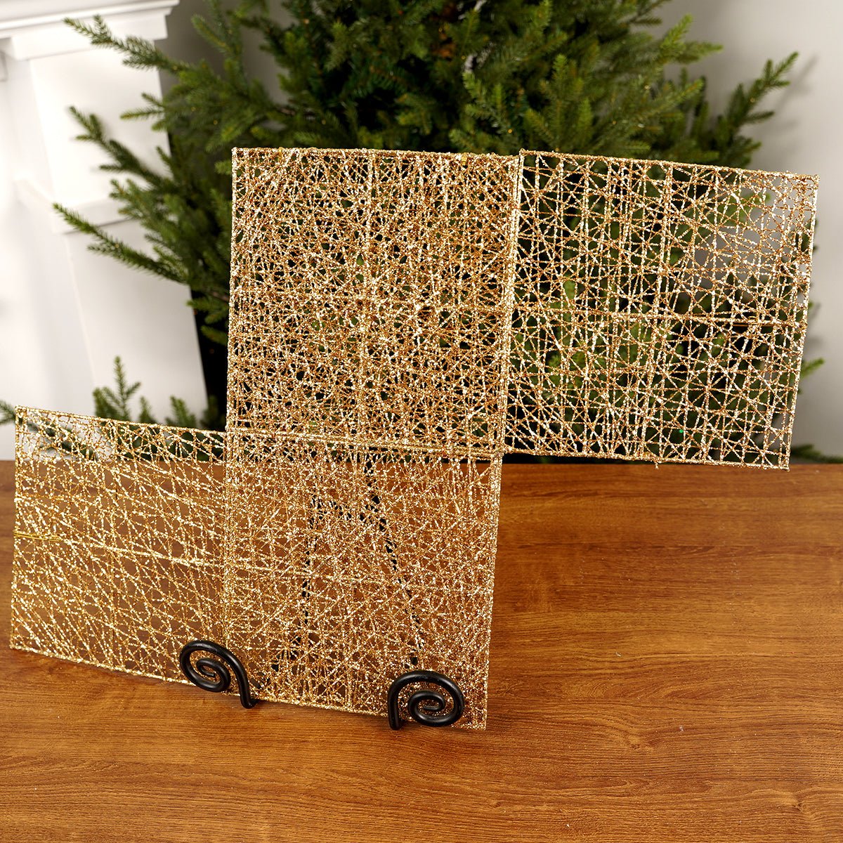 8x8x8Inch Gold Mesh Box - Christmas Place