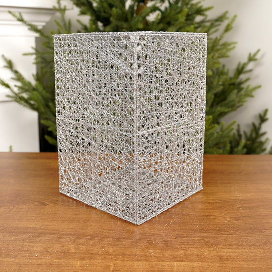 12x8x8Inch Silver Mesh Box - Christmas Place