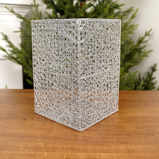 12x8x8Inch Silver Mesh Box - Christmas Place