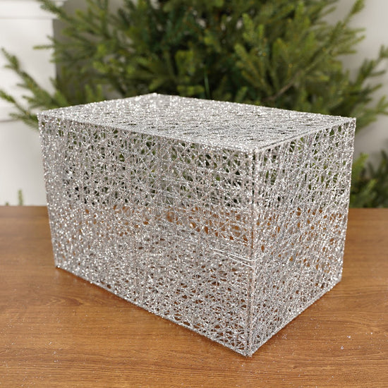 12x8x8Inch Silver Mesh Box - Christmas Place