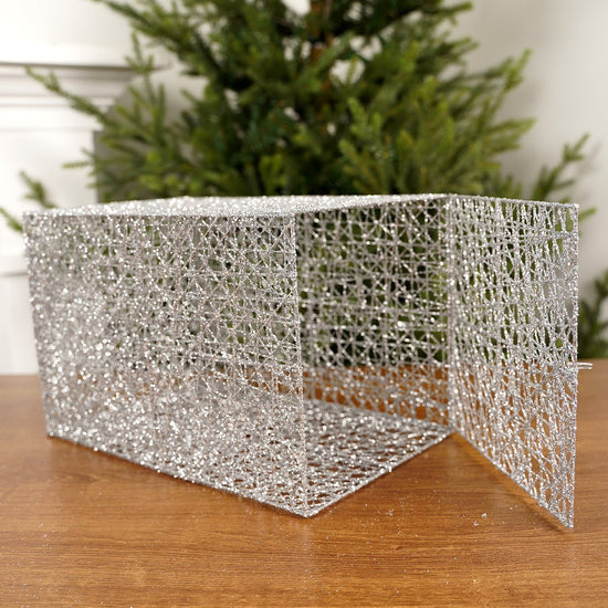 12x8x8Inch Silver Mesh Box - Christmas Place