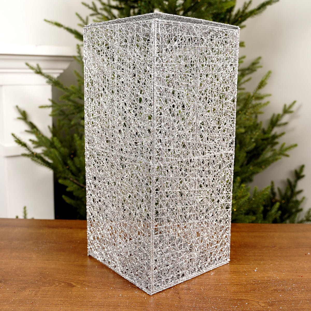 18x8x8Inch Silver Mesh Box - Christmas Place