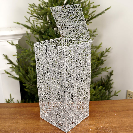 18x8x8Inch Silver Mesh Box - Christmas Place