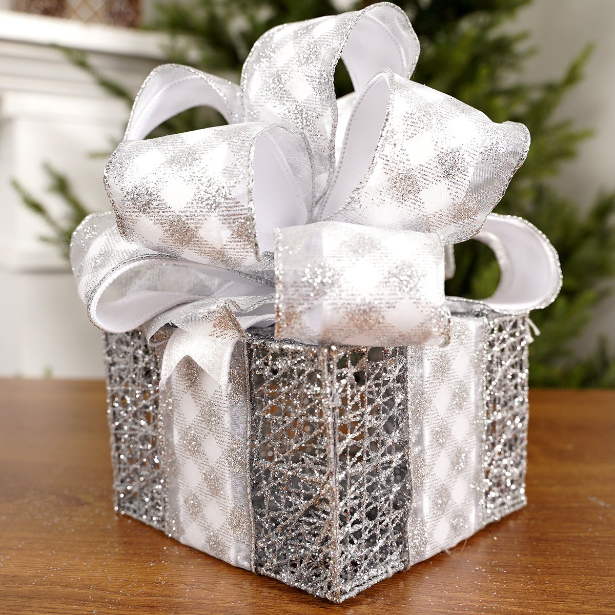 4x6x6Inch Silver Mesh Box - Christmas Place