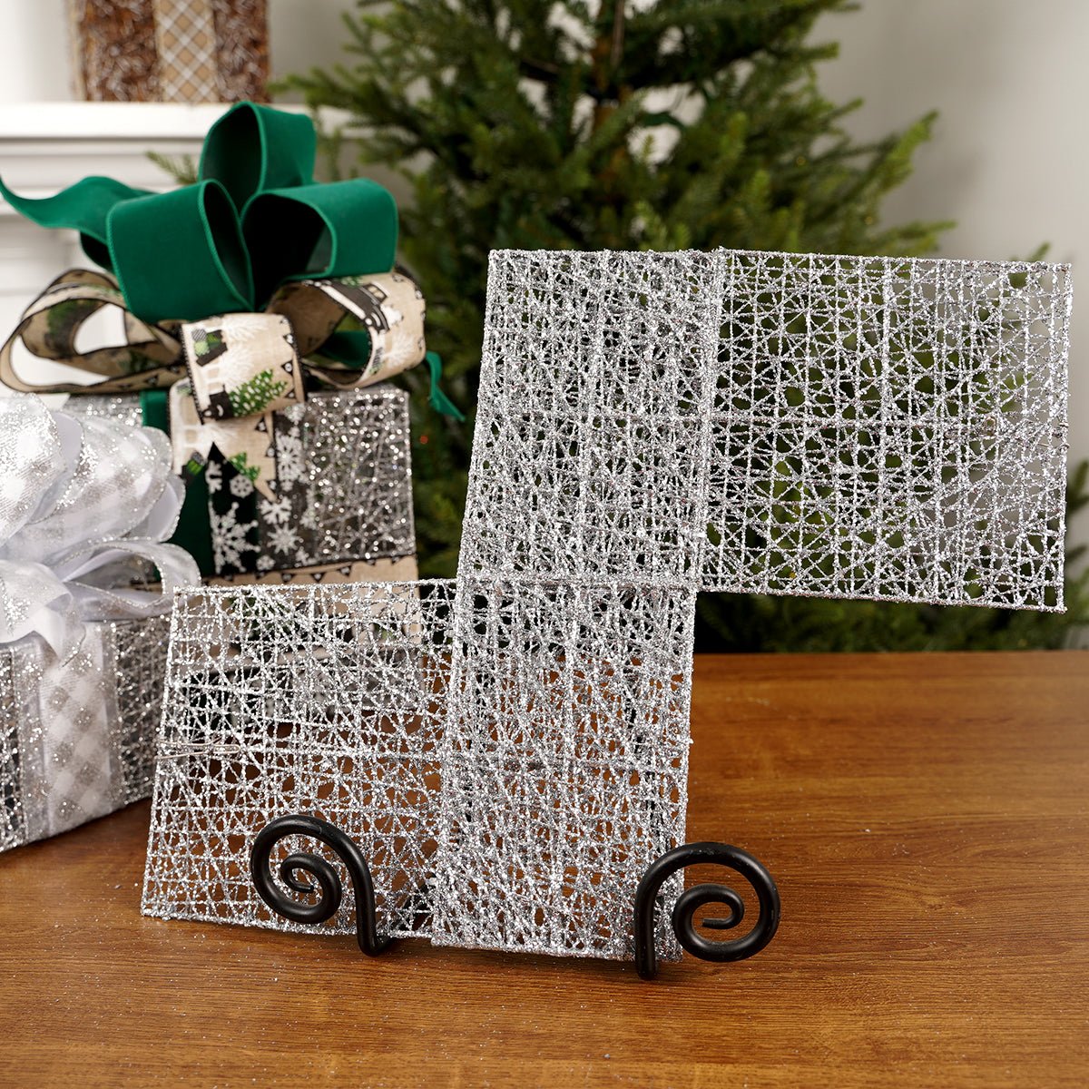4x6x6Inch Silver Mesh Box - Christmas Place