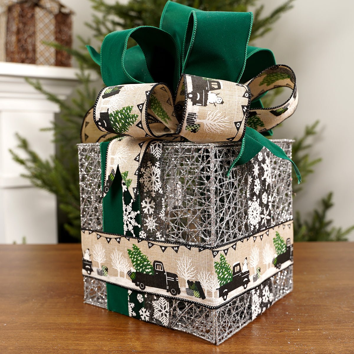 8x8x8Inch Silver Mesh Box - Christmas Place