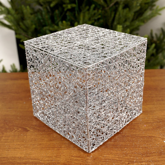 8x8x8Inch Silver Mesh Box - Christmas Place