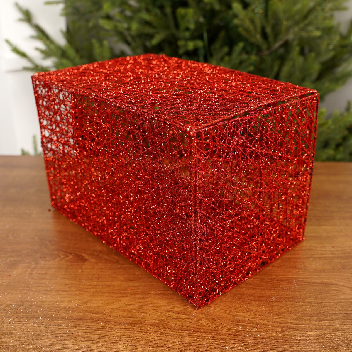 12x8x8Inch Red Mesh Box - Christmas Place