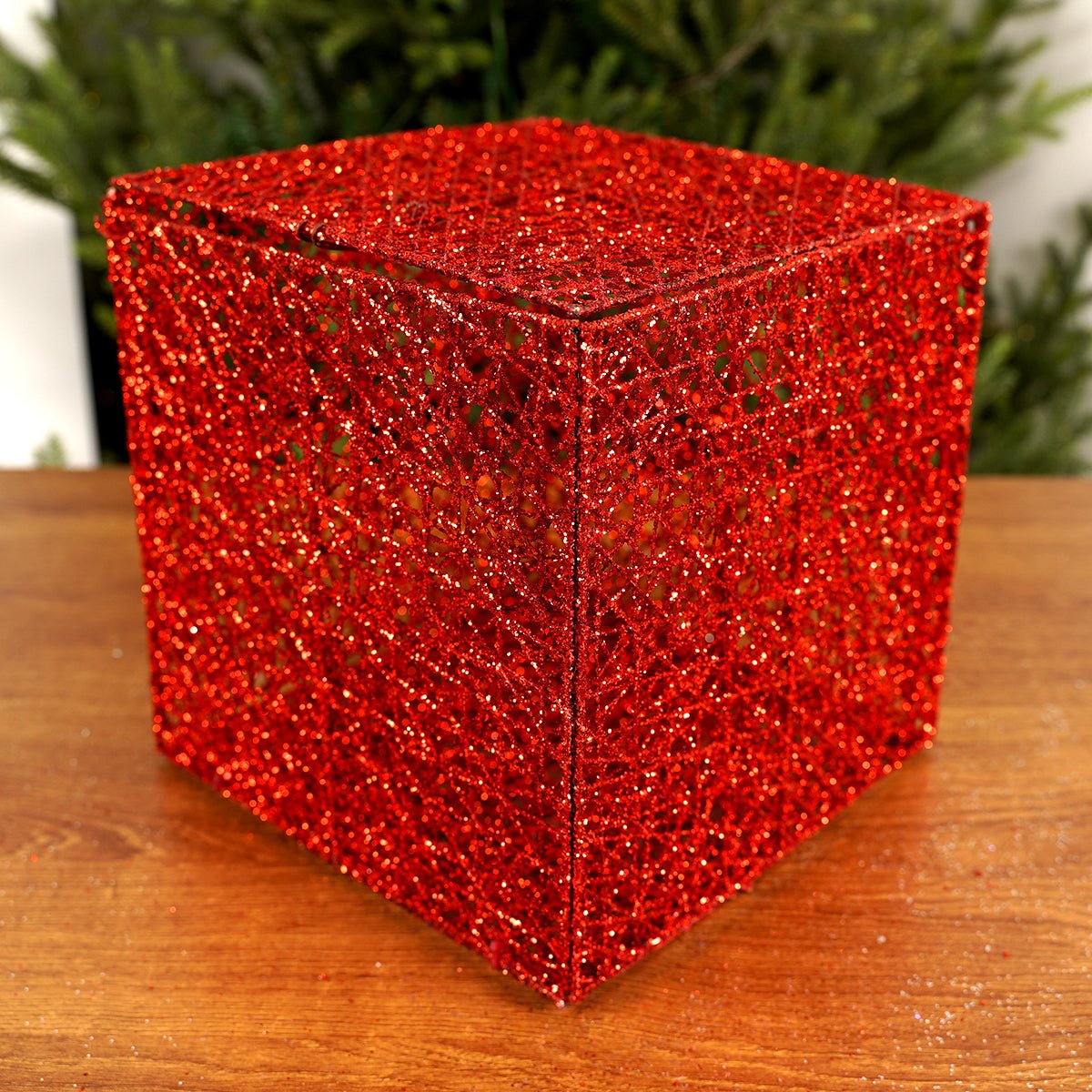 8x8x8Inch Red Mesh Box - Christmas Place