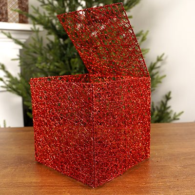 8x8x8Inch Red Mesh Box - Christmas Place