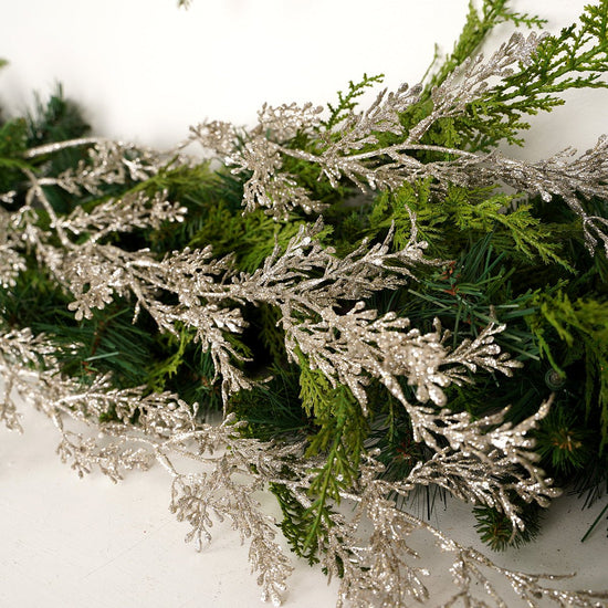 Glitter Mini Boxwood Spray - Christmas Place