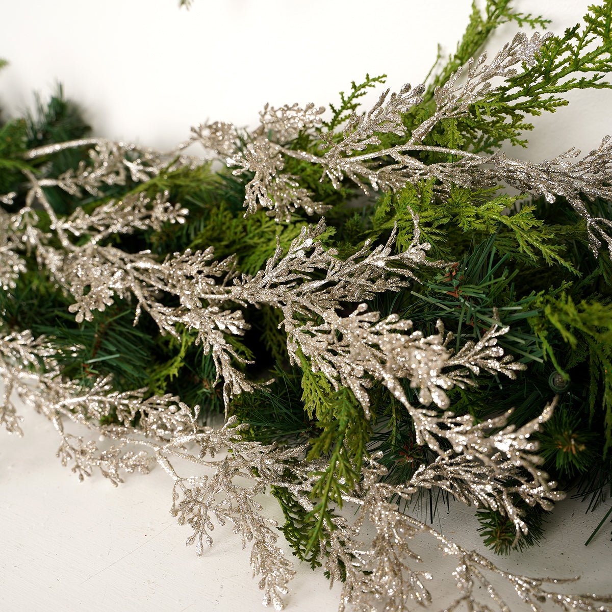 Glitter Mini Boxwood Spray - Christmas Place